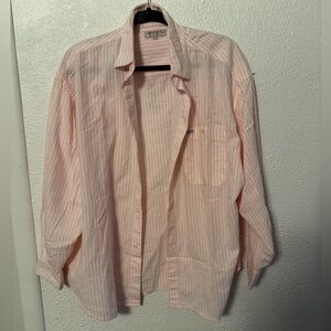 Vintage Guess pink striped button up